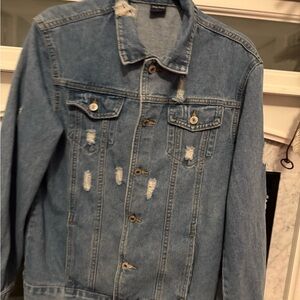 Judy Blue Distressed Denim Jacket Sz L